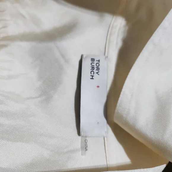 Tory Burch Ivory Cream Silk Blouse Bow Tie Long Sleeve Button Front Size 14 - Picture 6 of 12